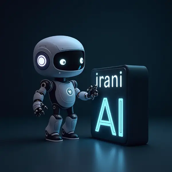 عکس ربات با متن irani AI